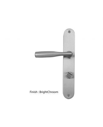 Shark Door Handles With Long Plate Wc, Bright Chrome