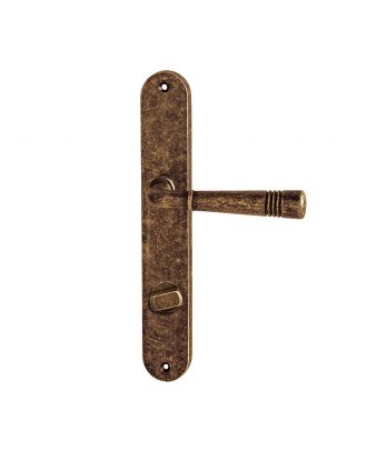 Conte - Bathroom Door Handle With Plate, Rustic Gold