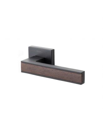 Door Handles With Square Rosette-Black