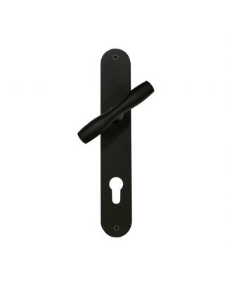 Shark - External Door Handle With Round Modern Plate, Black