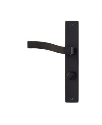 Qurva - Bathroom Door Handle With Long Plate, Black