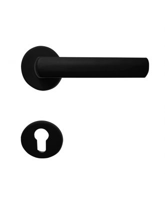 Alice - Door Handle With Round Rosettes, Black