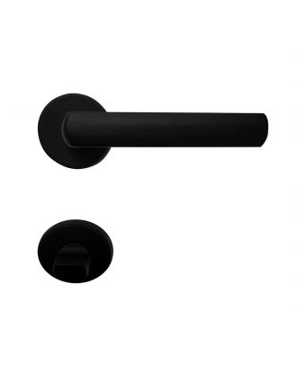 Alice - Bathroom Door Handle With Round Rosettes, Black