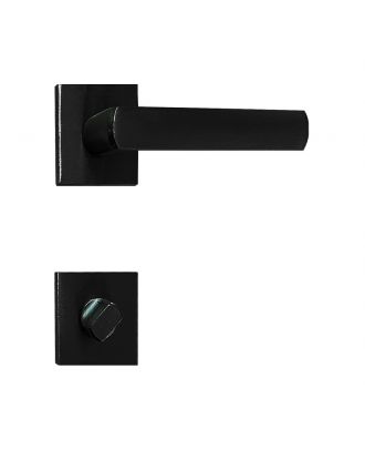Alice - Bathroom Door Handle With Square Rosettes, Black