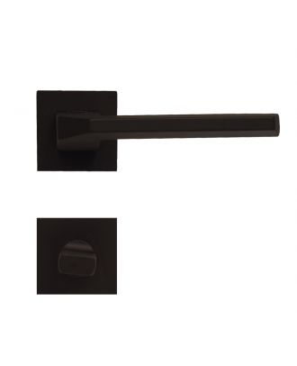 Flusso Handle With Square Rosette For Bathroom - Black