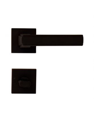 Passo Handle With Square Rosette For Bathroom - Black