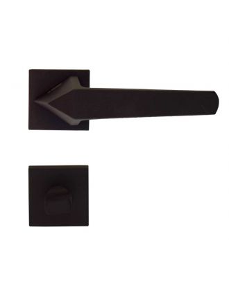 Joya Handle With Square Rosette For Bathroom - Black