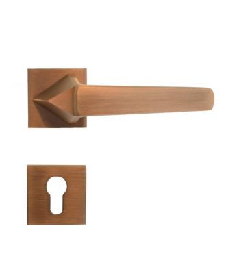 Joya Handle With Square Rosette - Antique Bronze