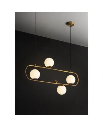 Modern Pendant Lamp, Gold, With Lamps