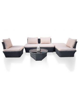 Outdoor Kente Sofa Set, Dark Grey X Beige