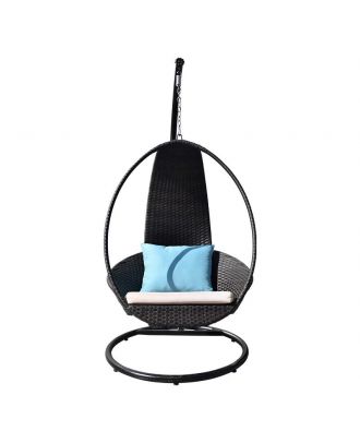 Hanging Chair Swing, Beige X Turquoise