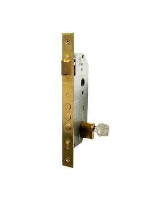 Mortise External Lock With Cylinder 60 Mm, Golden