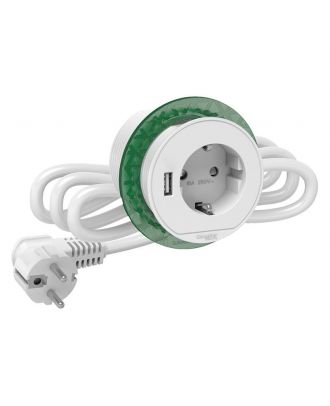 Desk Unit Xs With Fr Socket Outlet And Usb Type A-White