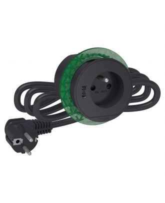 Desk Unit Xs With Fr Socket Outlet And Usb Type A-Black