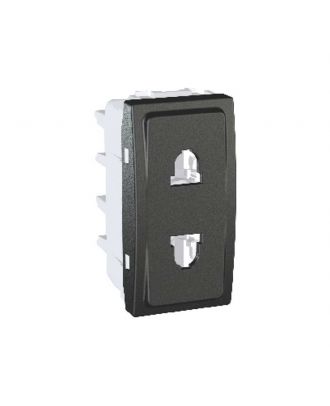 Socket-Outlet 1 S.O. - 2P, Shutters, Eu/Us - 1 M - Graphite