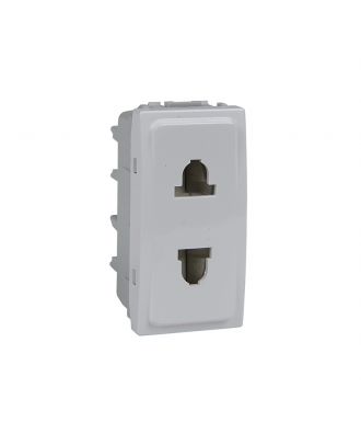 Socket-Outlet 1 S.O. - 2P, Shutters, Eu/Us - 1 M - White
