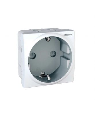 Socket-Outlet 1 S.O. - 2P+E, Shutters, De - 2M - White