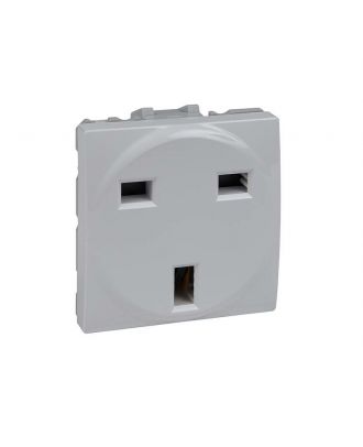 Socket-Outlet 1 S.O. - 2P+E, Shutters, Uk - 2 M - White