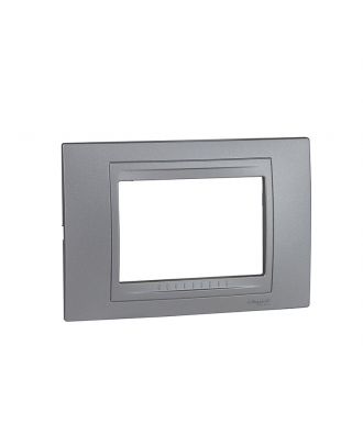 Unica Allegro - Cover Frame - 3 Modules - Dull Silver