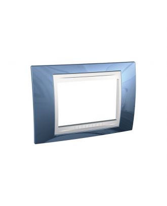 Unica Plus - Cover Frame - 3 Modules - Glacier Blue/White