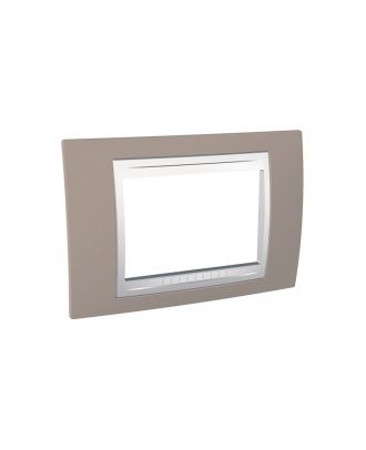 Unica Plus - Cover Frame - 3 Modules - Mink/White