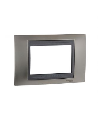 Unica Top - Cover Frame - 3 Modules - Matt Nickel/Graphite