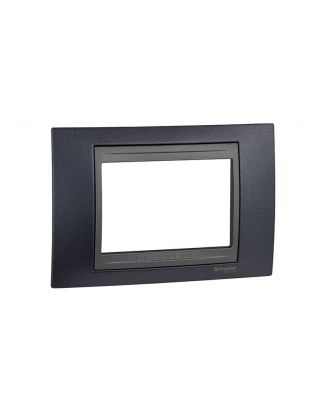 Unica Top - Cover Frame - 3 Modules - Metal Grey/Graphite