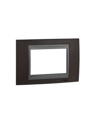 Unica Top - Cover Frame - 3 Modules - Wengue/Graphite