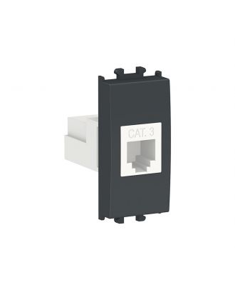 Easy Styl - 1 Module Phone Socket Cat 3 - Black