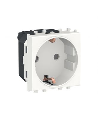 Easy Styl - Side Earth Socket Outlet - 2 Modules-White