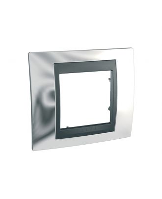 Unica Top - Cover Frame - 1 Gang -Bright Chrome/Graphite