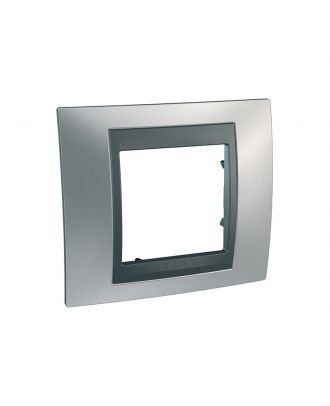 Unica Top - Cover Frame - 1 Gang -Glossy Chrome/Graphite