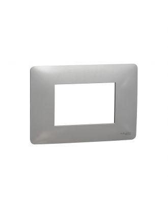 New Unica - Cover Frame - 1 Gang - 3 Modules - Aluminium
