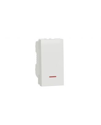 One Way Switch, New Unica, 16 A, Indication Lamp, 1 Module, White