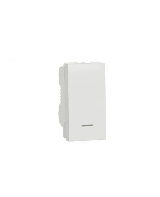 Push Button, New Unica, 10 A, 1 Module, Led, White