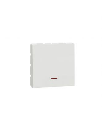 Double Pole One Way Switch, New Unica, 32 A, With Lamp, White