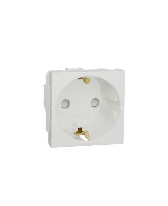 New Unica - 1 German Socket-Outlet - 2P+E + Shutters - 16A 250V - Ip21 D - White