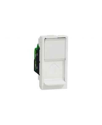 New Unica - 1 X Rj45 Socket - 1 M - Cat. 6 - Stp - Straight - Shutter - White