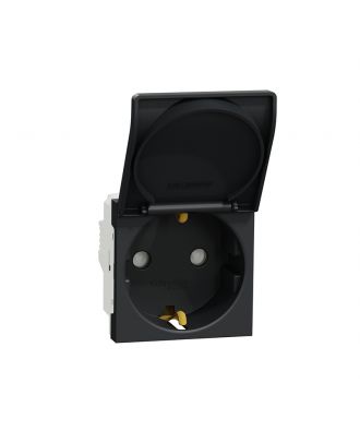 New Unica - 1 German Socket-Outlet - 2P+E + Shutters - 16A 250V - Ip21D - Anth