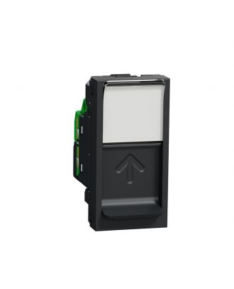 New Unica - 1 X Rj45 Socket - 1 M - Cat. 5E - Utp - Straight - Shutter - Anthra