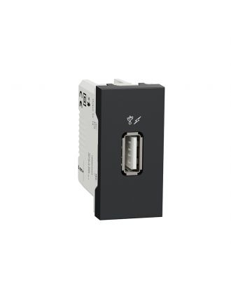 New Unica - Usb Charger 1 A - 1 Module - Type A - Anthracite