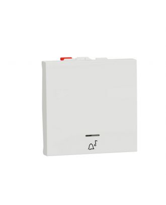 New Unica - Push-Button Switch Bell Symbol + Lamp 10A Screwless - 2M - White
