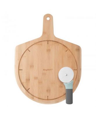 2 Pieces Pizza Serving Set, Cutter And Wooden Board - Leo