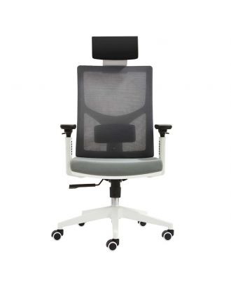 Swivel Chair Office With 3D Armrest Tiltable White X Grey
