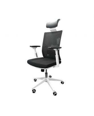 Swivel Chair Office With 3D Armrest Tiltable - White X Black