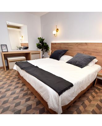 Unni Hotel Bedroom-Mdf-Natural Wood X Beige