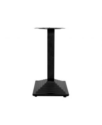 Square Table Base Ribbed In Black