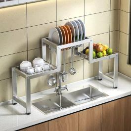 Stainless Steel Dish Drainer Rack Over Sink