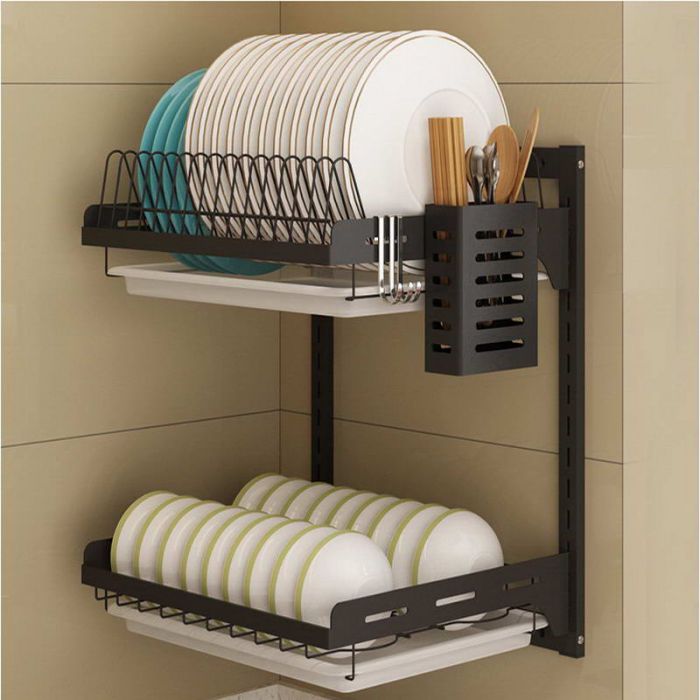 Stainless Steel Dish Rack Black